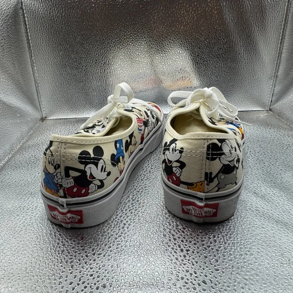 Size M6/W7.5 Vans x‎ Disney Authentic Mickeys Birthday Unisex White Sneakers